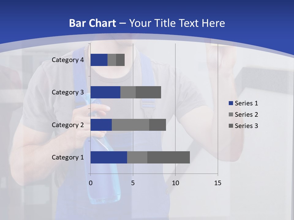A Man In Overalls Cleaning A Window With A Sponge PowerPoint Template
