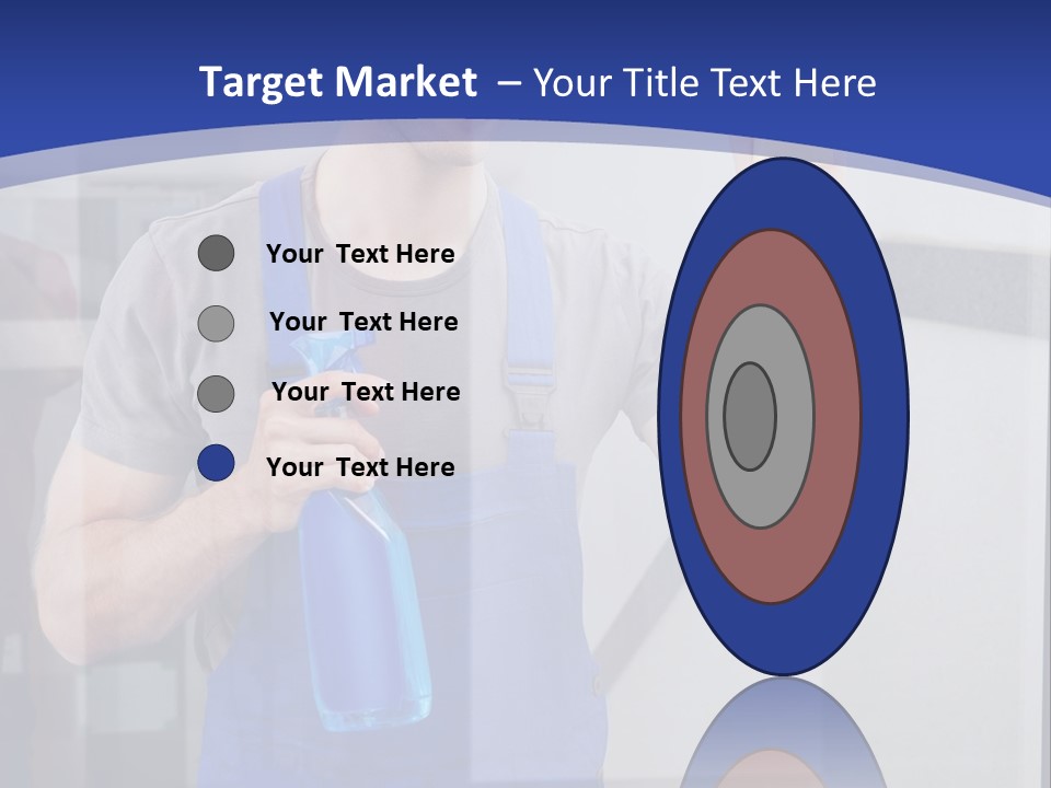 A Man In Overalls Cleaning A Window With A Sponge PowerPoint Template