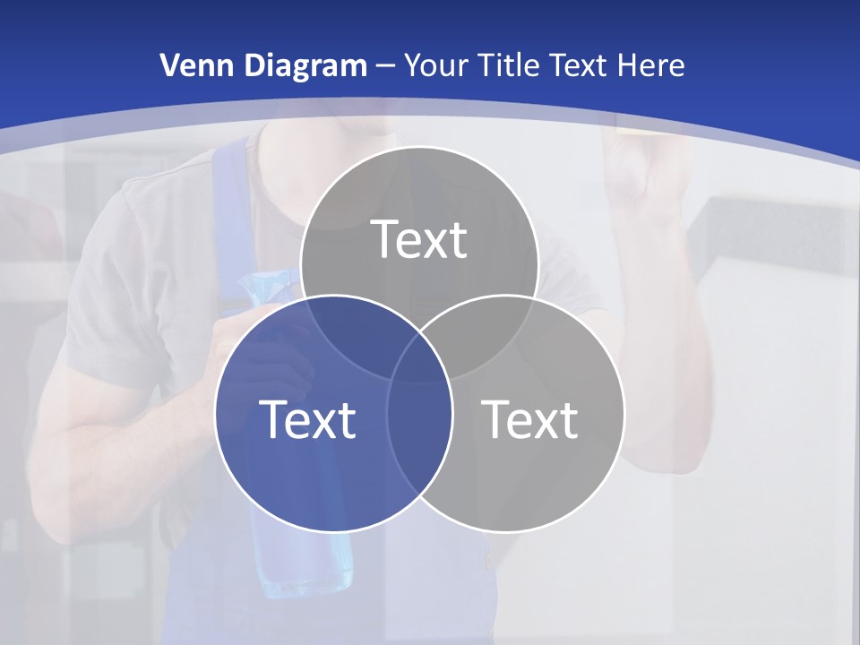 A Man In Overalls Cleaning A Window With A Sponge PowerPoint Template