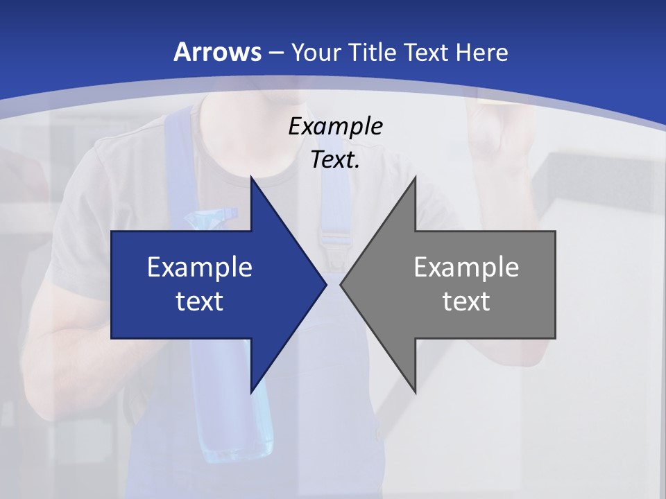 A Man In Overalls Cleaning A Window With A Sponge PowerPoint Template