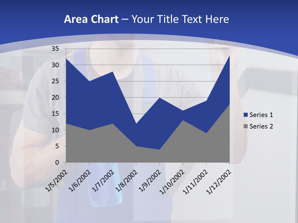 A Man In Overalls Cleaning A Window With A Sponge PowerPoint Template