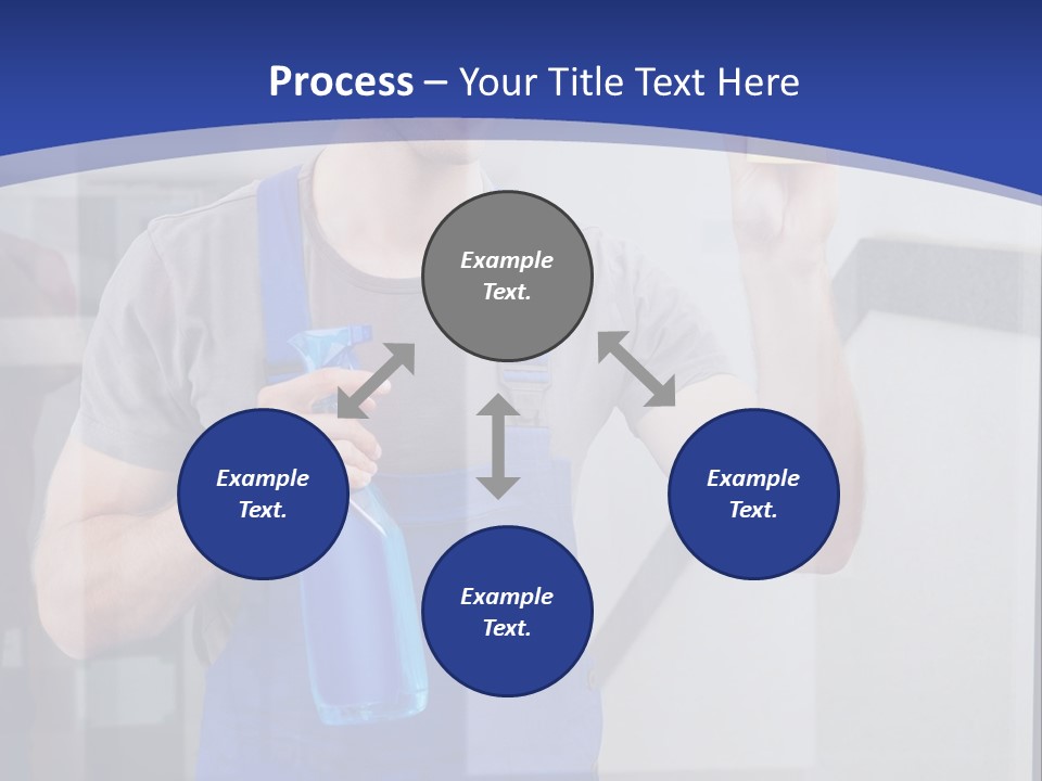 A Man In Overalls Cleaning A Window With A Sponge PowerPoint Template