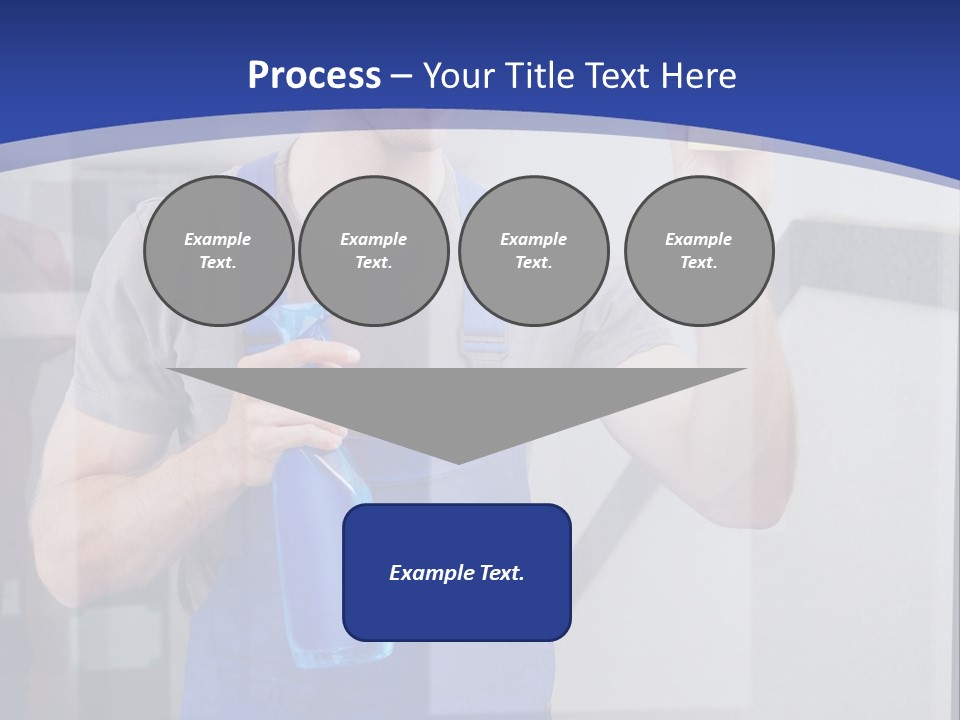 A Man In Overalls Cleaning A Window With A Sponge PowerPoint Template