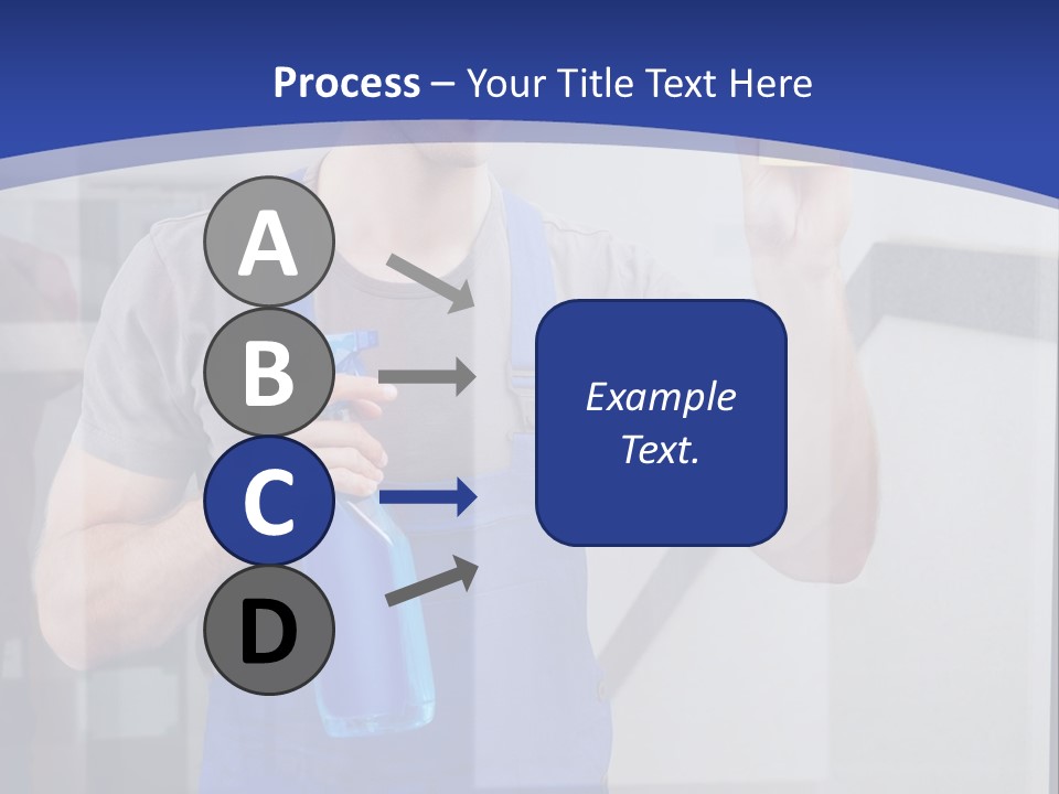 A Man In Overalls Cleaning A Window With A Sponge PowerPoint Template