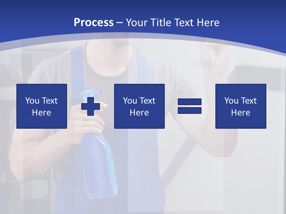 A Man In Overalls Cleaning A Window With A Sponge PowerPoint Template