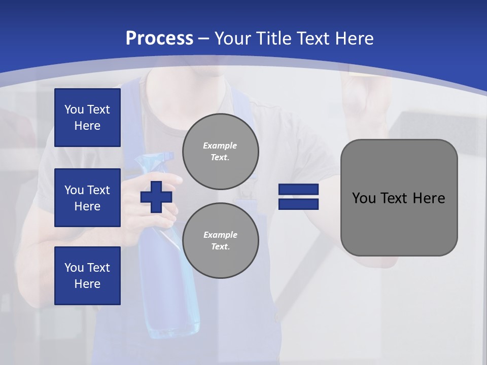 A Man In Overalls Cleaning A Window With A Sponge PowerPoint Template