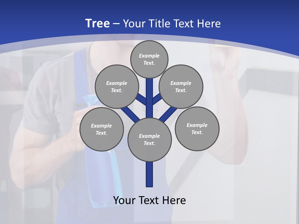 A Man In Overalls Cleaning A Window With A Sponge PowerPoint Template