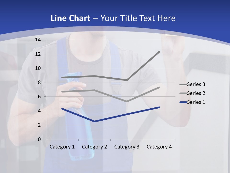 A Man In Overalls Cleaning A Window With A Sponge PowerPoint Template