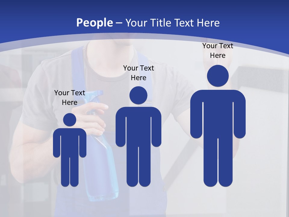 A Man In Overalls Cleaning A Window With A Sponge PowerPoint Template