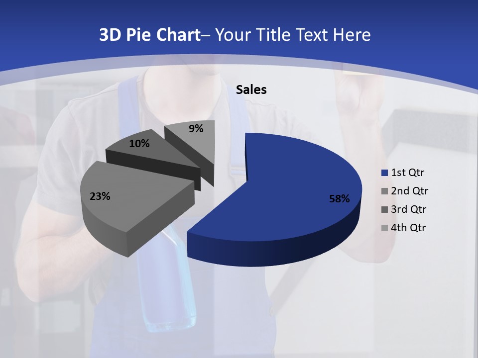 A Man In Overalls Cleaning A Window With A Sponge PowerPoint Template