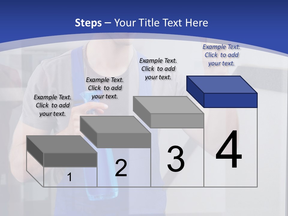 A Man In Overalls Cleaning A Window With A Sponge PowerPoint Template