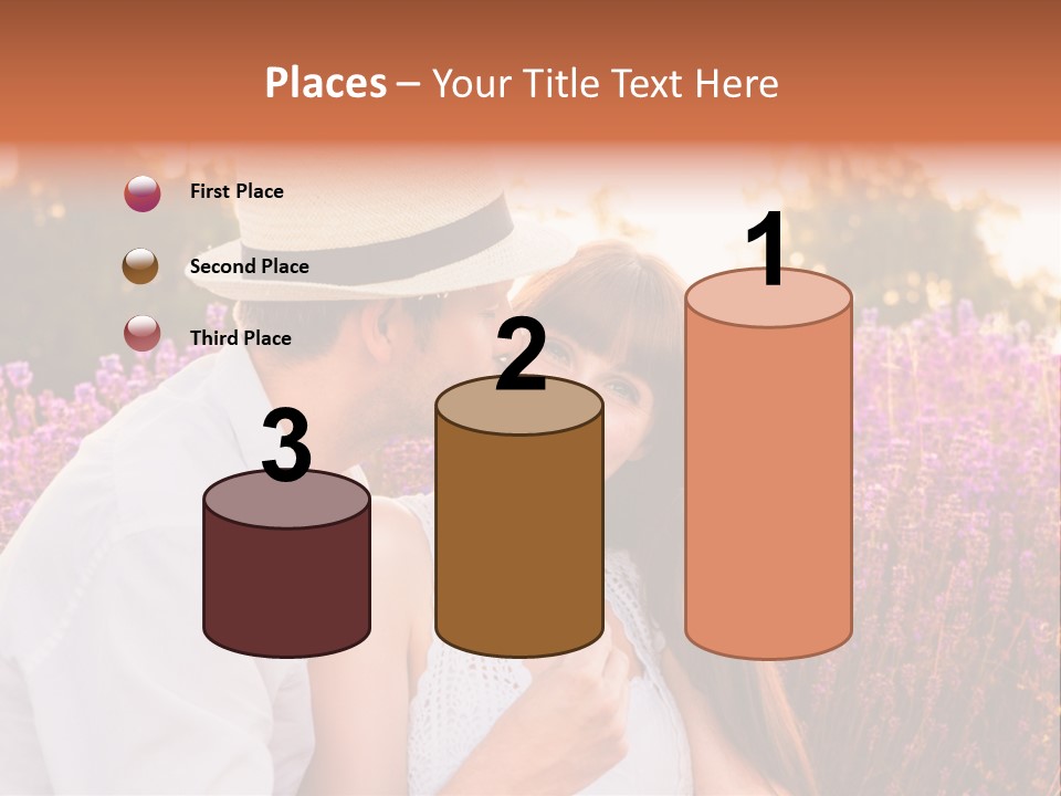 A Man Kissing A Woman In A Field Of Flowers PowerPoint Template