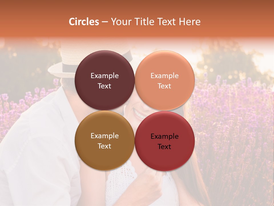 A Man Kissing A Woman In A Field Of Flowers PowerPoint Template