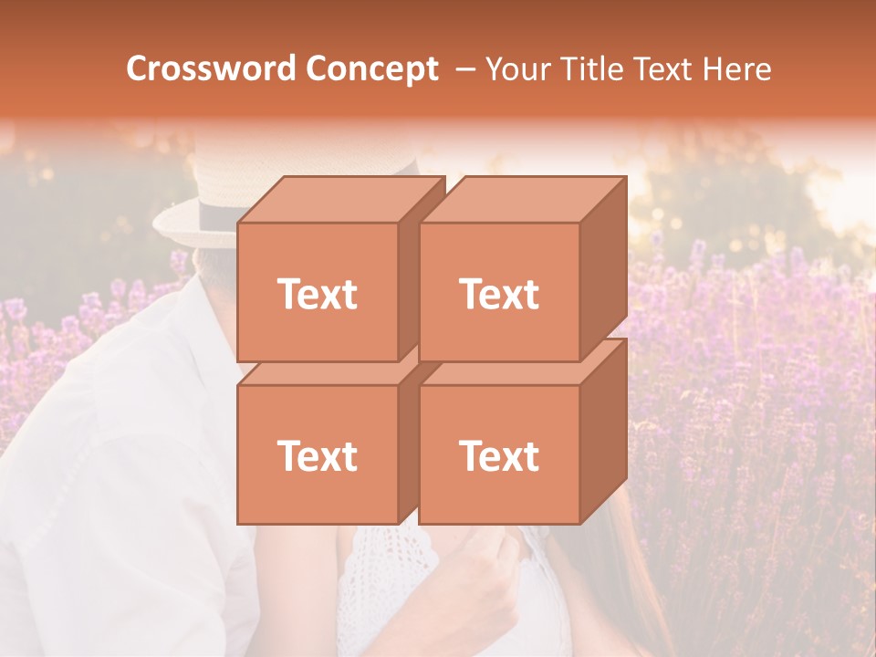 A Man Kissing A Woman In A Field Of Flowers PowerPoint Template