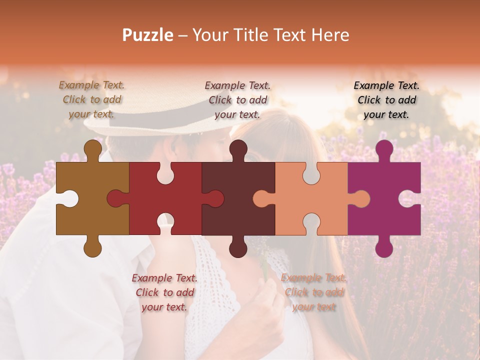 A Man Kissing A Woman In A Field Of Flowers PowerPoint Template