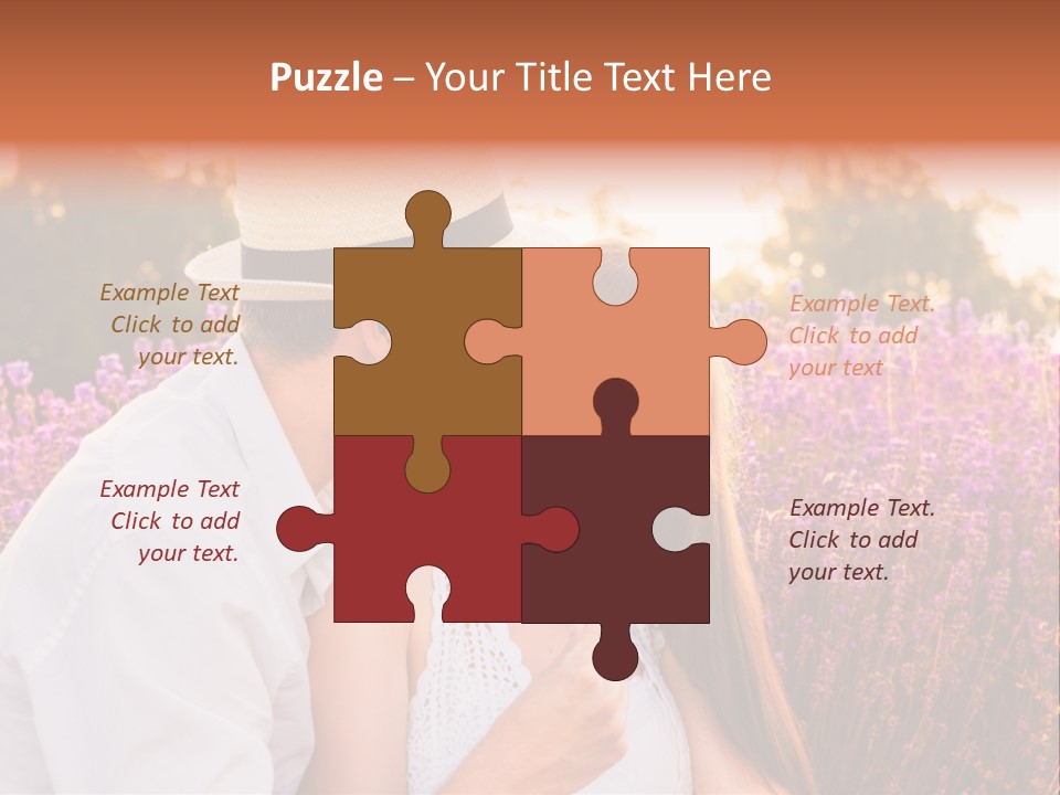 A Man Kissing A Woman In A Field Of Flowers PowerPoint Template