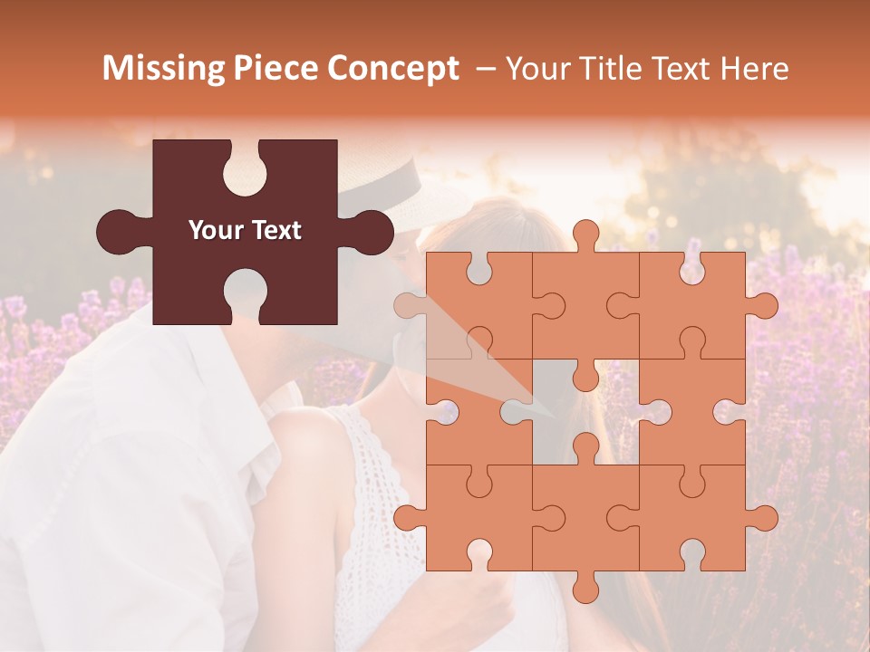 A Man Kissing A Woman In A Field Of Flowers PowerPoint Template