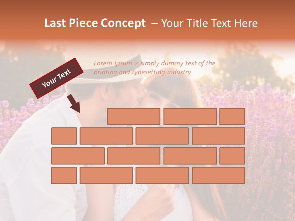 A Man Kissing A Woman In A Field Of Flowers PowerPoint Template