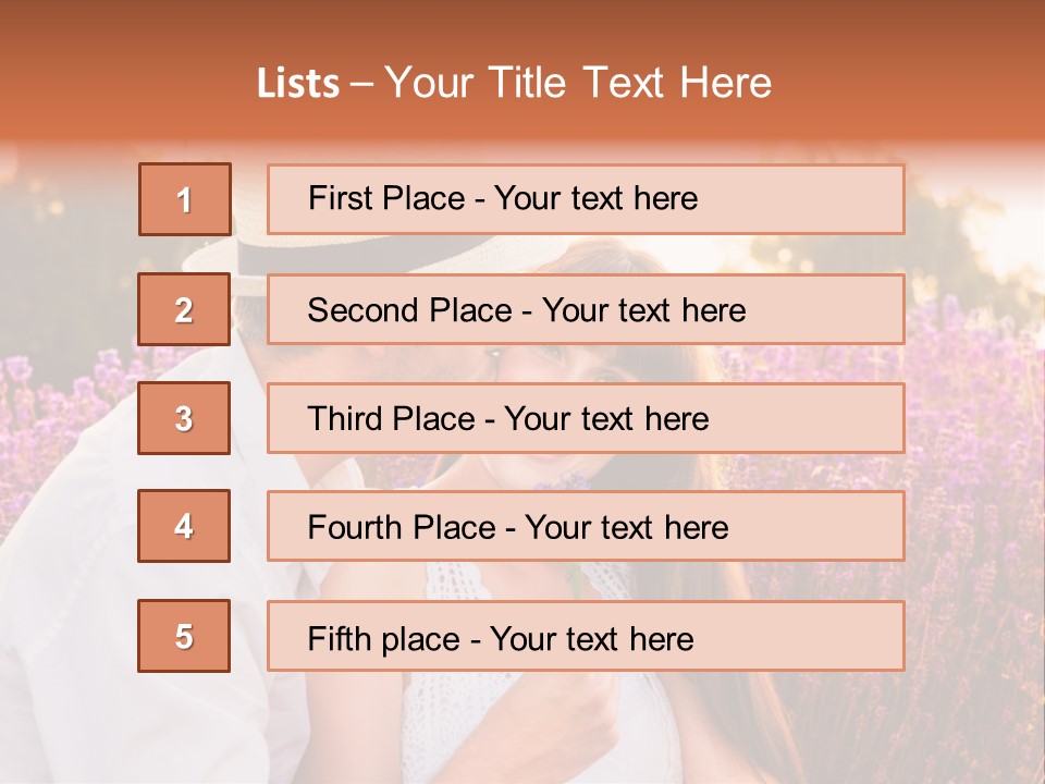 A Man Kissing A Woman In A Field Of Flowers PowerPoint Template