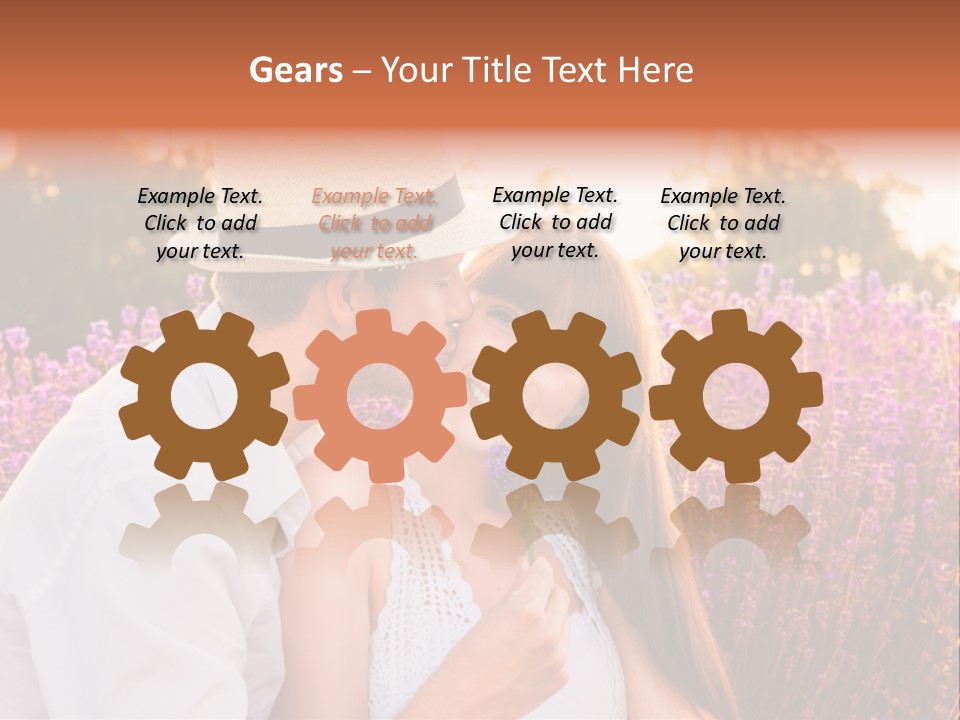 A Man Kissing A Woman In A Field Of Flowers PowerPoint Template