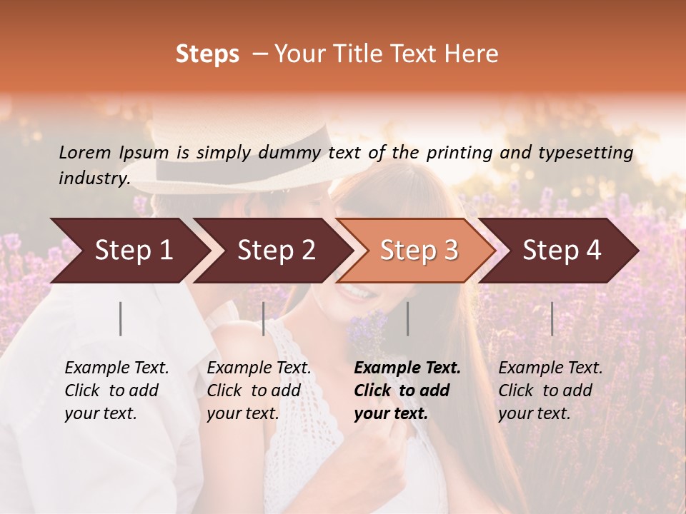 A Man Kissing A Woman In A Field Of Flowers PowerPoint Template