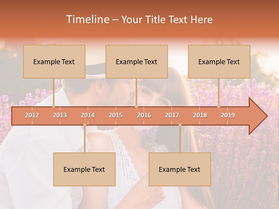 A Man Kissing A Woman In A Field Of Flowers PowerPoint Template