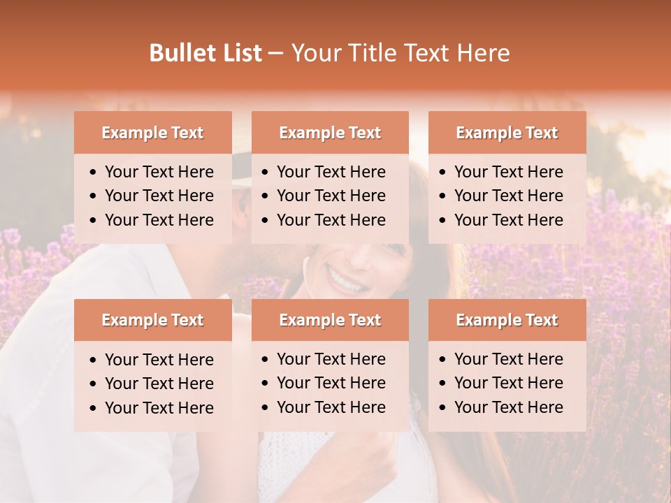 A Man Kissing A Woman In A Field Of Flowers PowerPoint Template