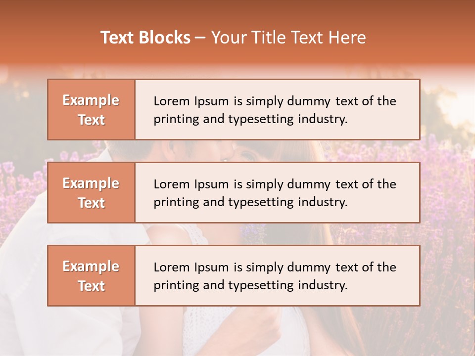 A Man Kissing A Woman In A Field Of Flowers PowerPoint Template