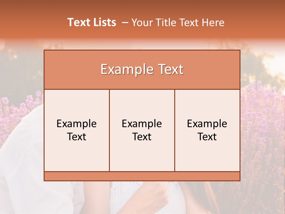 A Man Kissing A Woman In A Field Of Flowers PowerPoint Template