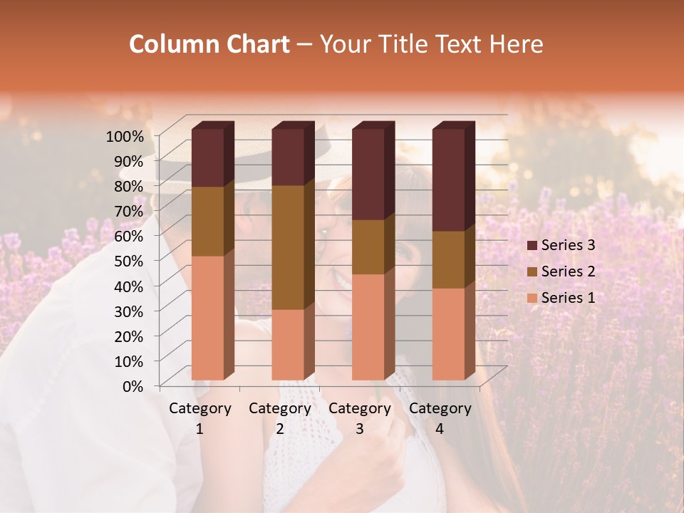 A Man Kissing A Woman In A Field Of Flowers PowerPoint Template
