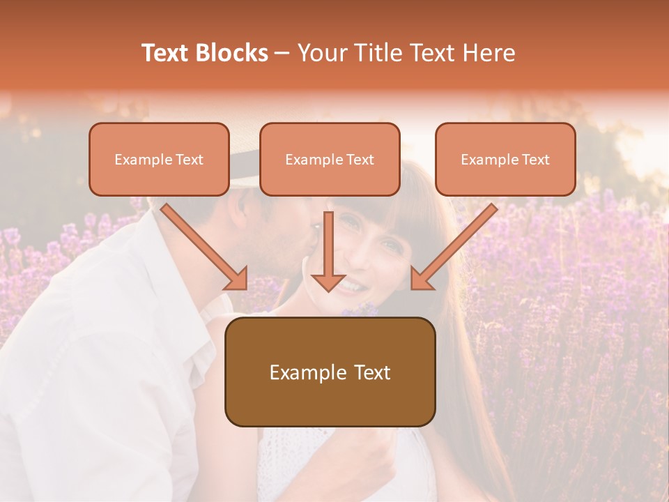 A Man Kissing A Woman In A Field Of Flowers PowerPoint Template