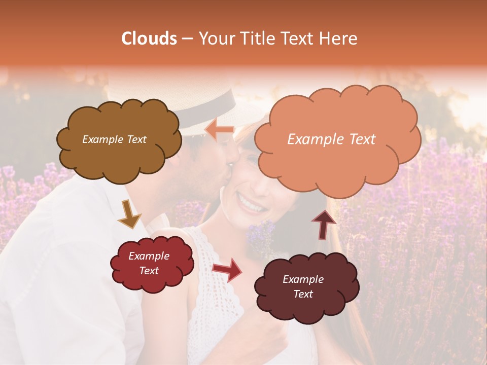 A Man Kissing A Woman In A Field Of Flowers PowerPoint Template