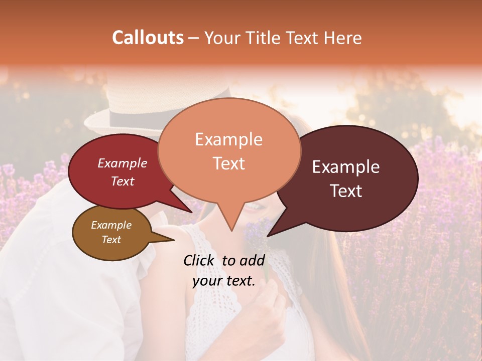 A Man Kissing A Woman In A Field Of Flowers PowerPoint Template