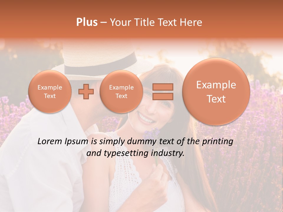 A Man Kissing A Woman In A Field Of Flowers PowerPoint Template