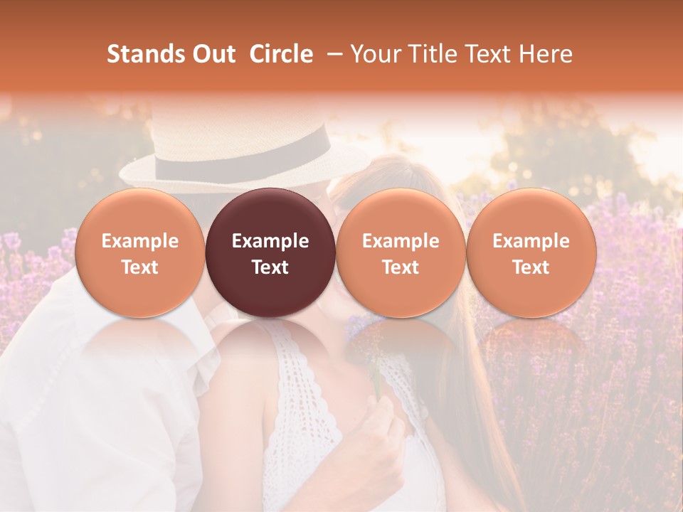 A Man Kissing A Woman In A Field Of Flowers PowerPoint Template