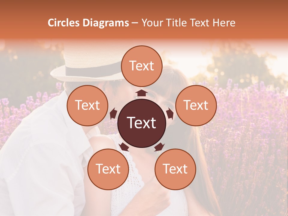 A Man Kissing A Woman In A Field Of Flowers PowerPoint Template