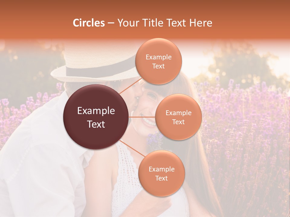 A Man Kissing A Woman In A Field Of Flowers PowerPoint Template