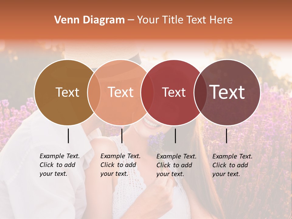 A Man Kissing A Woman In A Field Of Flowers PowerPoint Template