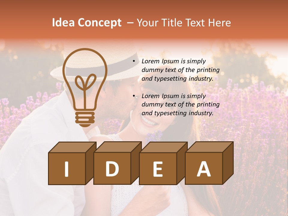 A Man Kissing A Woman In A Field Of Flowers PowerPoint Template
