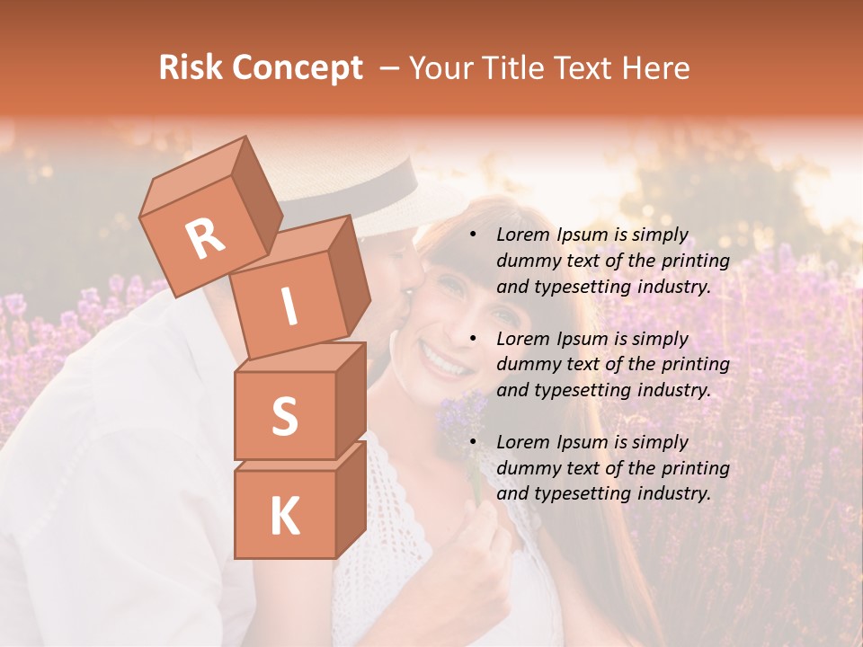 A Man Kissing A Woman In A Field Of Flowers PowerPoint Template