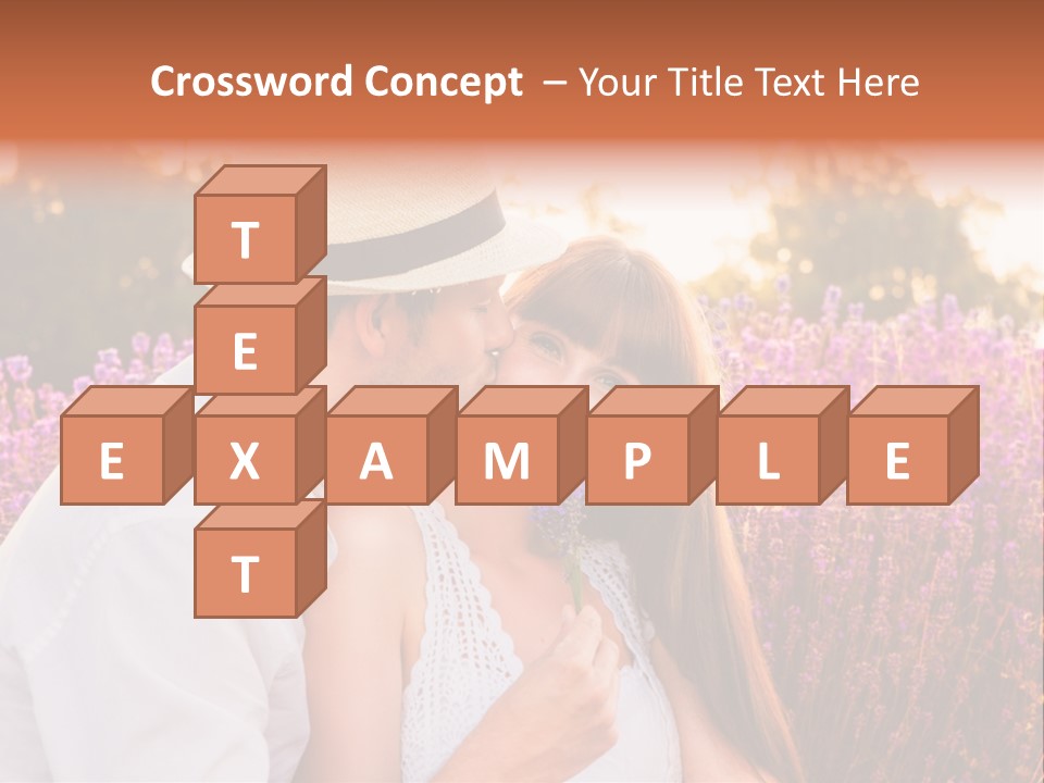 A Man Kissing A Woman In A Field Of Flowers PowerPoint Template