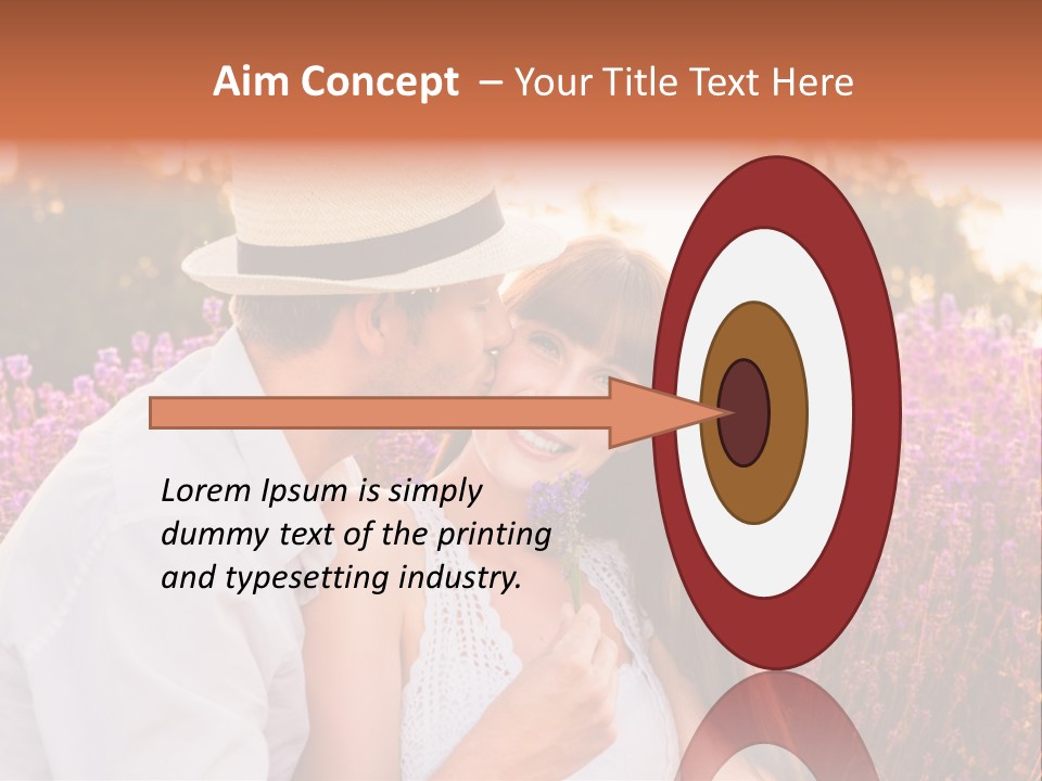 A Man Kissing A Woman In A Field Of Flowers PowerPoint Template