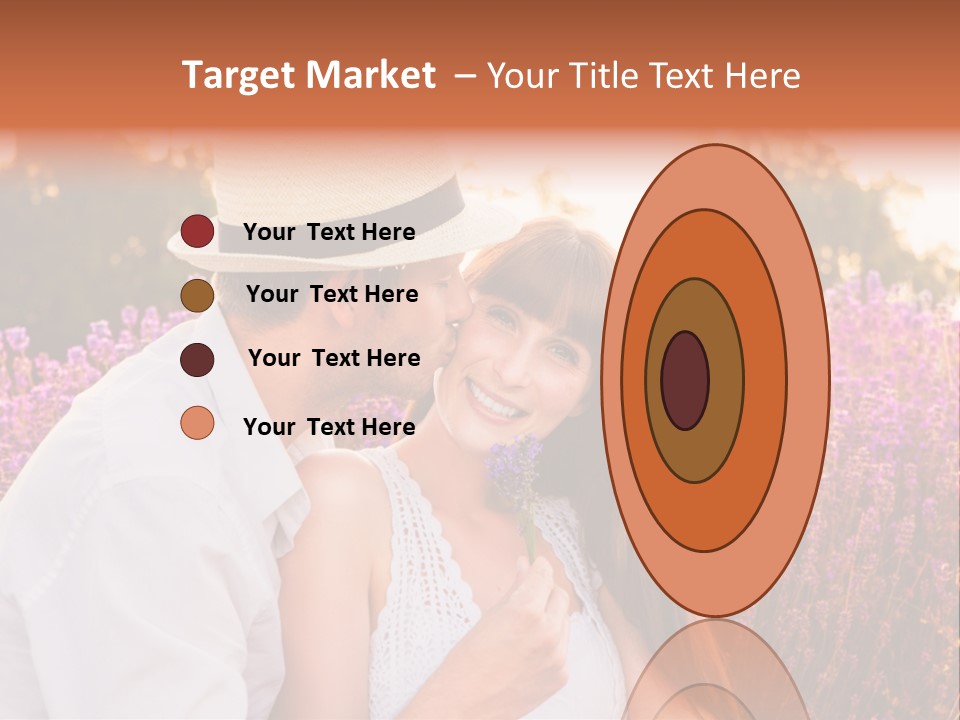 A Man Kissing A Woman In A Field Of Flowers PowerPoint Template
