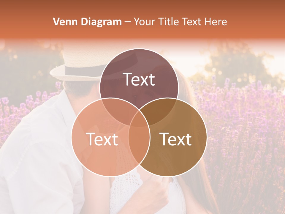 A Man Kissing A Woman In A Field Of Flowers PowerPoint Template