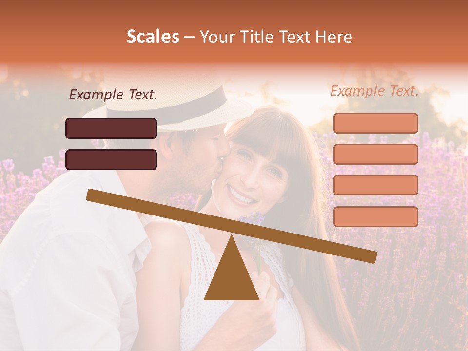 A Man Kissing A Woman In A Field Of Flowers PowerPoint Template