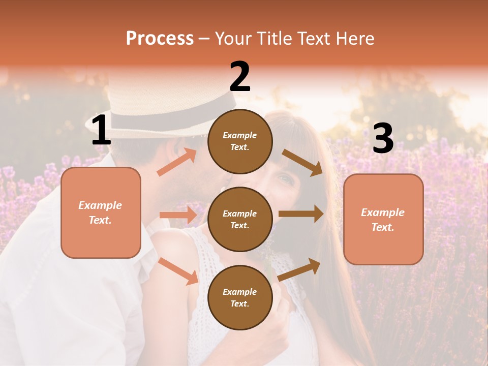 A Man Kissing A Woman In A Field Of Flowers PowerPoint Template