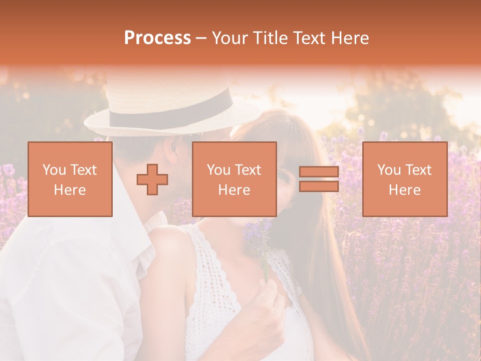 A Man Kissing A Woman In A Field Of Flowers PowerPoint Template