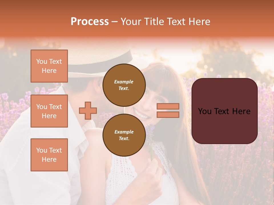 A Man Kissing A Woman In A Field Of Flowers PowerPoint Template
