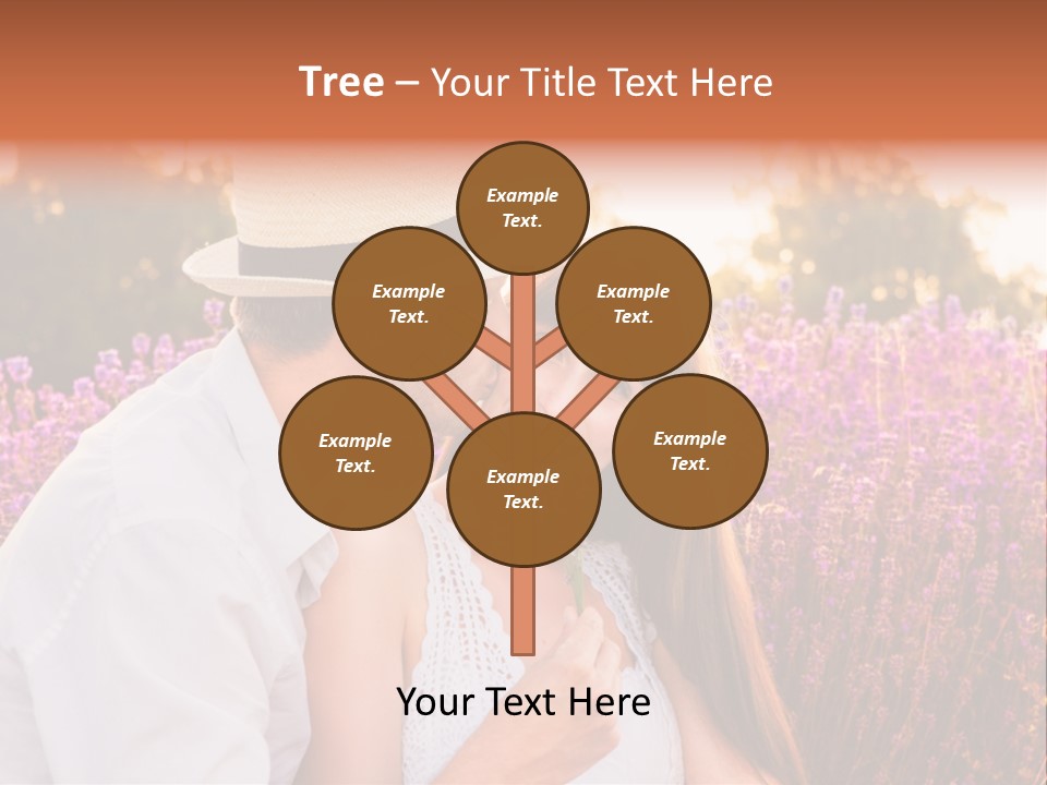 A Man Kissing A Woman In A Field Of Flowers PowerPoint Template