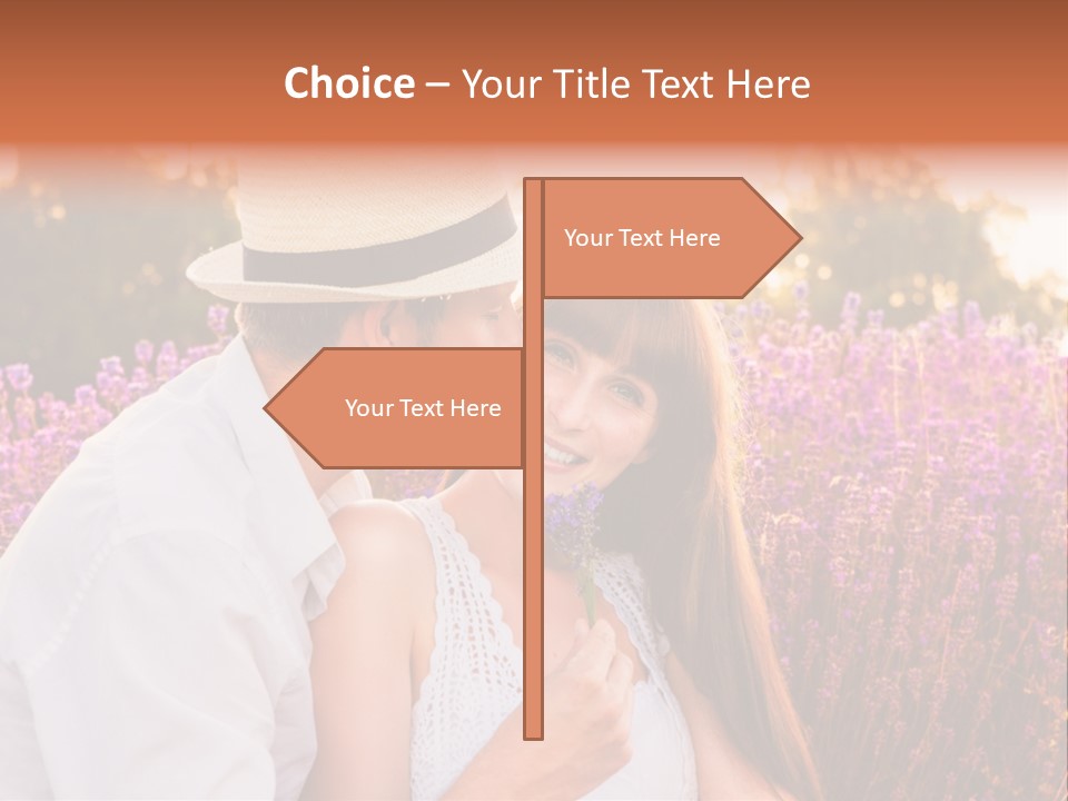 A Man Kissing A Woman In A Field Of Flowers PowerPoint Template
